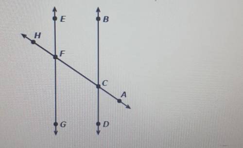 If BD and EG are parallel lines and m<DCF = 125°, what is m<DCA? help asap