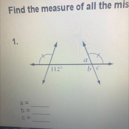 Find the measure of all the missing angles.