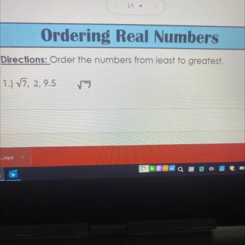 Order the numbers from least to greatest