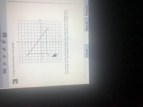 Triangle efg is shown in the graph what will be the coordinates of g
NEED HELP BEFORE 10:10