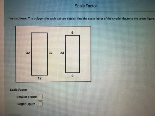 the polygons in each pair are similar. find the scale factor of the smaller figure to larger pictur