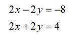 Given the following system, the x-value of the solution is -1. Solve for y.