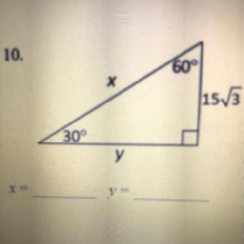 Find the value of X and Y in this triangle.