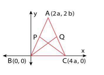 Given: Triangle ABC is isosceles. P is the midpoint of AB. Q is the midpoint of AC. AB ≅ AC

Prove