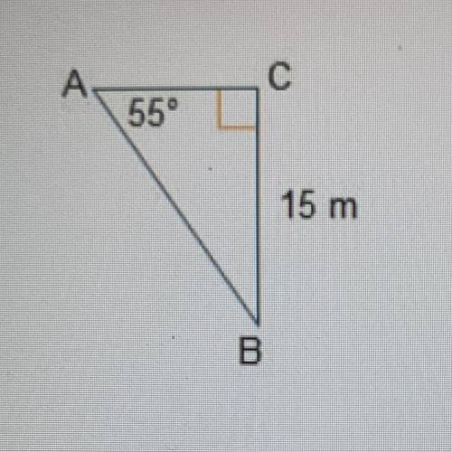 Please I need help

What is the length of AC? Round to the nearest tenth
A. 10.5m
B. 21.4 m
C. 18.