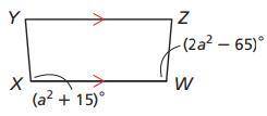 Find the value(s) of A so that XYZW is an isosceles trapezoid. All answers should be fully simplifi