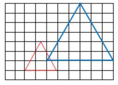 What is the scale factor in the following dilation? The smaller triangle is the pre-image.

A. 3 B