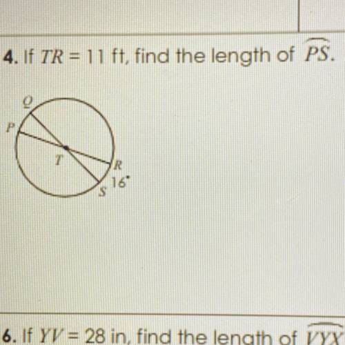 If TR=11 ft, find the length of PS?