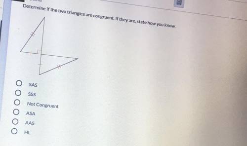 Help Please! Determine if the two triangles are congruent.