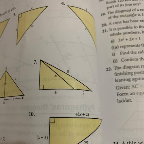 Pythagoras theorems 
Question 7