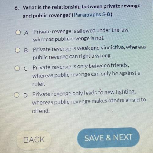 Commonlit OF REVENGE: What is the relationship between private revenge and public revenge? (Paragra
