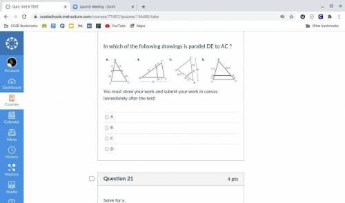 In which of the following drawings are parallel to DE and AC?