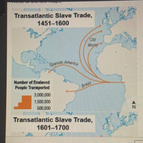 The activity depicted in the maps represents which of

the following changes with respect to slave
