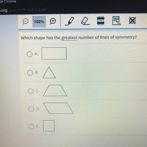 Which shape has the greatest number of lines of symmetry