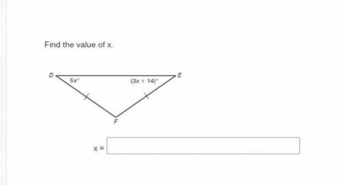 I please need help finding the value of x.
