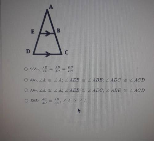 Is triangle ABE similar to triangle ACD if so how do you know if the similarity postulate you use t