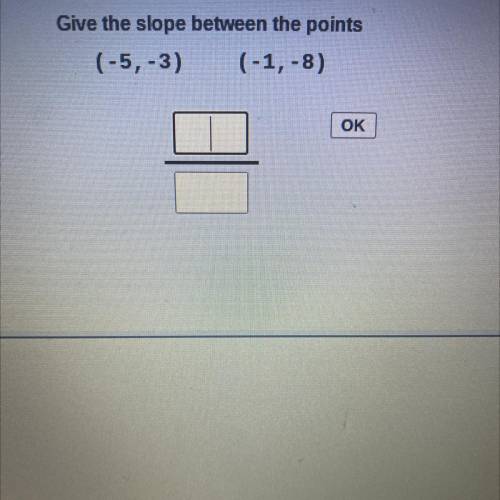 Give the slope between the points. Answer