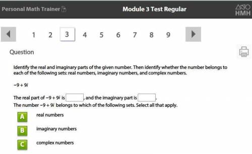 Identify the real and imaginary parts of the given number. Then identify whether the number belongs