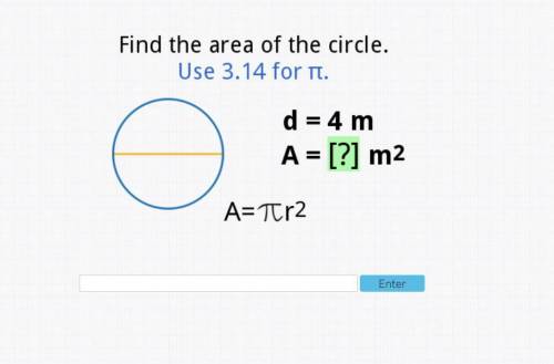 FInd the area of the circle