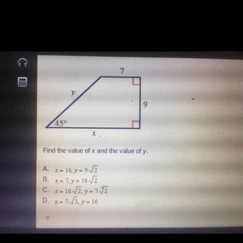 Find the value of x and the value of Y (help please)