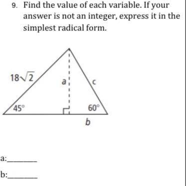 Answer the geometry questions attached :) (you need to also find c)