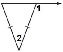 In the figure, m<2 = 44. What is the measure of <1?