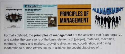 What are the principle of management​