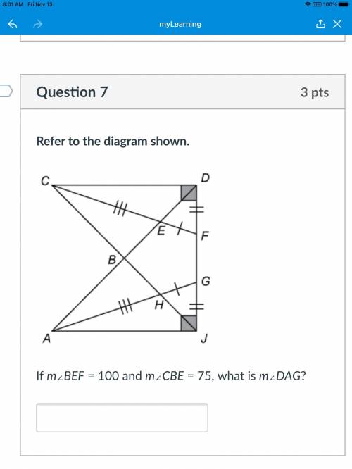 If m∠BEF = 100 and m∠CBE = 75, what is m∠DAG?