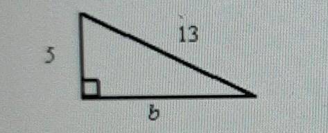 Find the length of b in the right triangle below. A. 6B. 8C. 12D. 24
