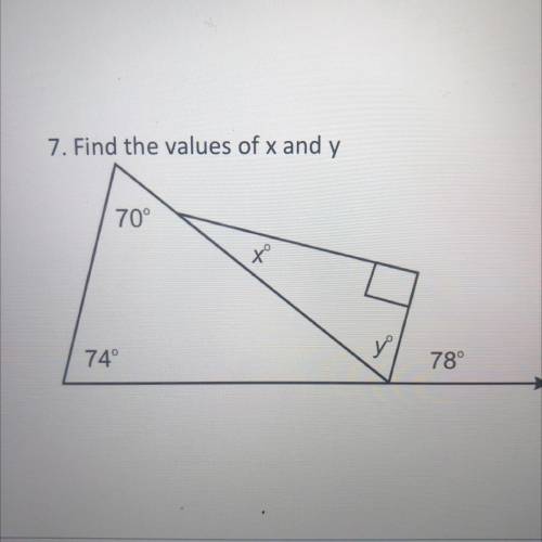 Find the values of x and y!!(help please)