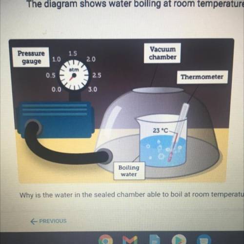 Why is the water in the sealed chamber able to boil at room temperature?