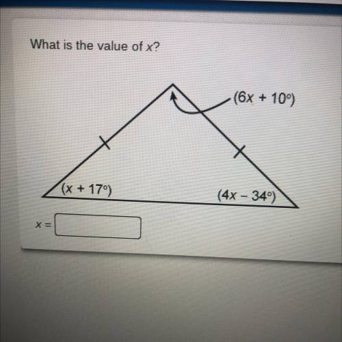 What is the value of x?
(6x + 109)
(x + 179)
(4x - 349)