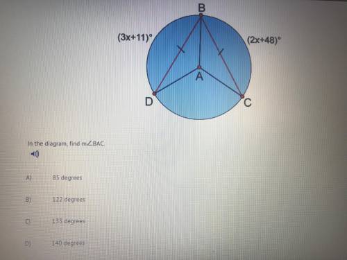 In the diagram find m angle BAC