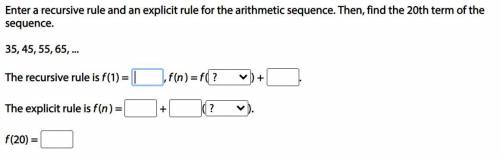 Find the recursive rule, explicit rule, and f(20)