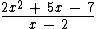 Select the correct answer.
Using synthetic division, what is the quotient of this expression?