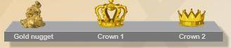 Please help!

In the Gizmo, either Crown 1 or Crown 2 is solid gold (but not both). Find the densi