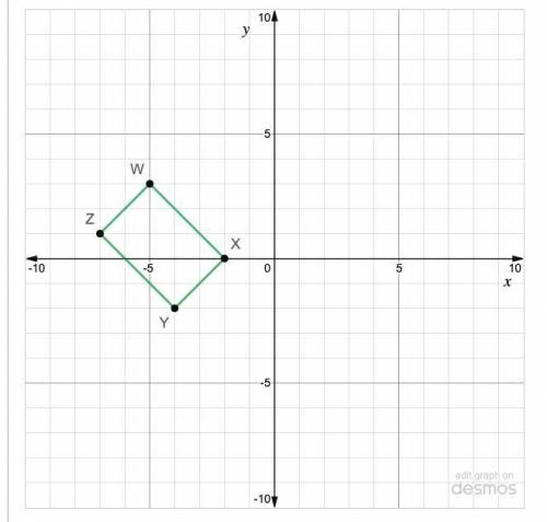I WILL GIVE BRAINLIEST! Parallelogram WXYZ has vertices W(-5, 3), X(-2, 0), Y(-4, -2), and Z(-7, 1)