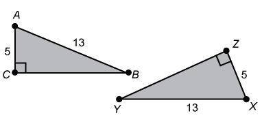 Does △ABC appear to be the same size and shape as △XYZ? Explain.

Right triangles A B C and X Y Z.