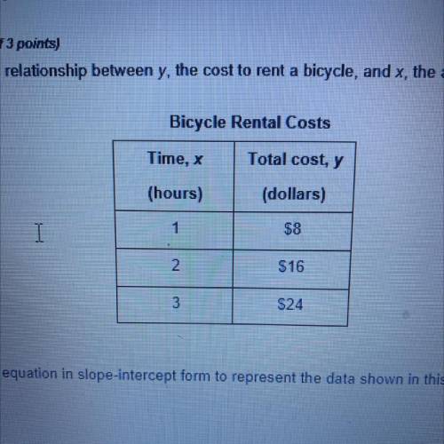 Total score:

of 15 points
(Score for Question 1:
of 3 points)
1. The table shows the relationship