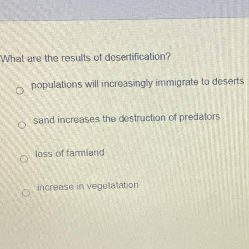 What are the results of desertification