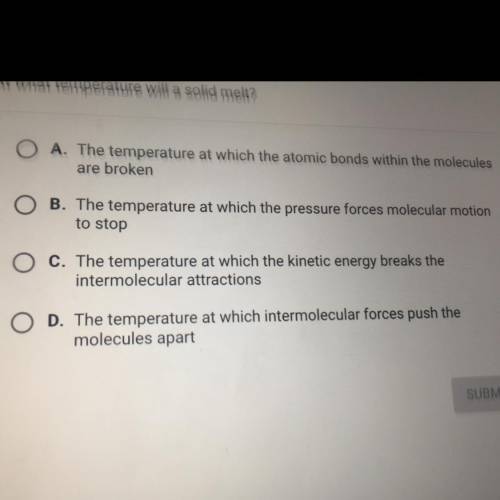 At what temperature will a solid melt?