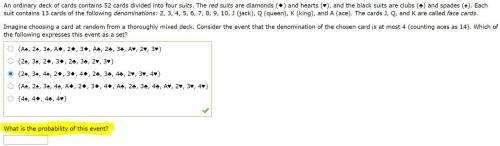 An ordinary deck of cards contains 52 cards divided into four suits. The red suits are diamonds (◆)