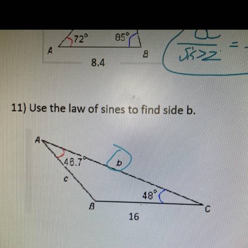 Use the law of sines to find side b.