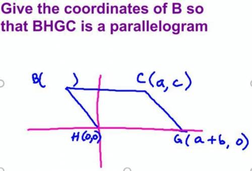 Give the coordinates of B so that BHGC is a parallelogram.