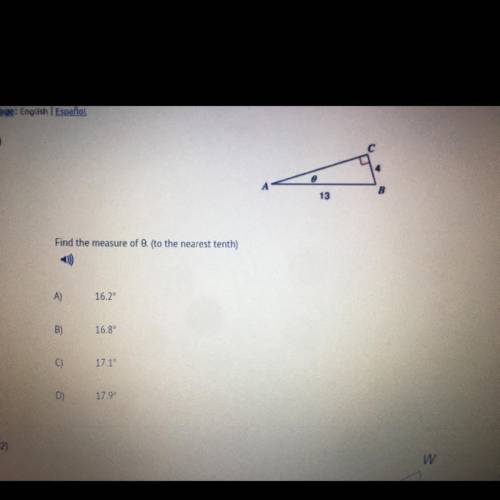 Someone help me please
Find the measure of 0 (to the nearest tenth)