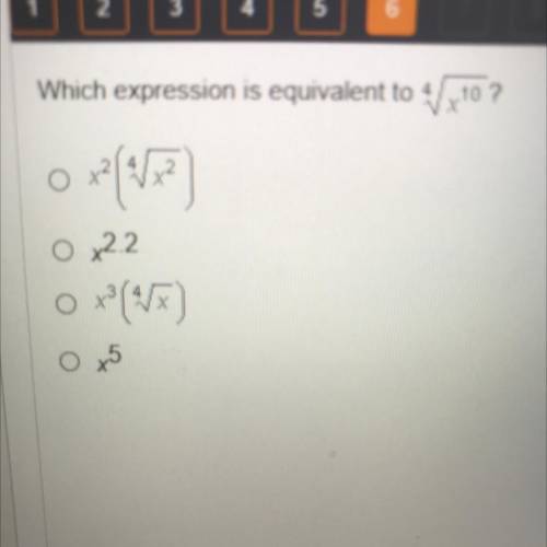 Which expression is equivalent to ^4√x^10?