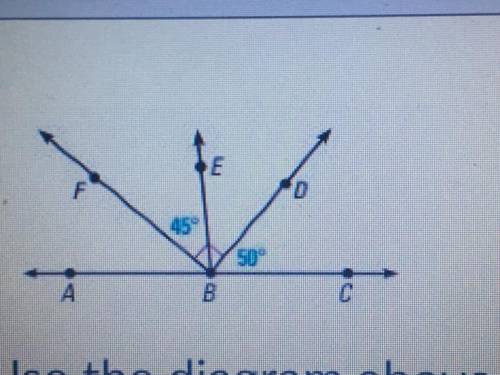 Pls help❗️Use the diagram above to the measures of angle ∠ABF and ∠EBD