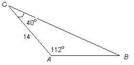 For questions 1 - 6, solve the given triangles by finding the missing angle and other side lengths