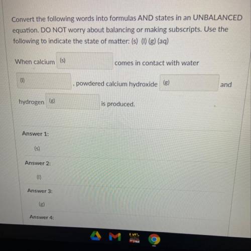 Not sure what to do here. It says to convert the following into formulas and states in an unbalance