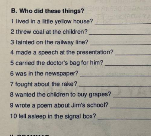 The Railway Children kitabına göre resimdeki soruların cevapları ne?